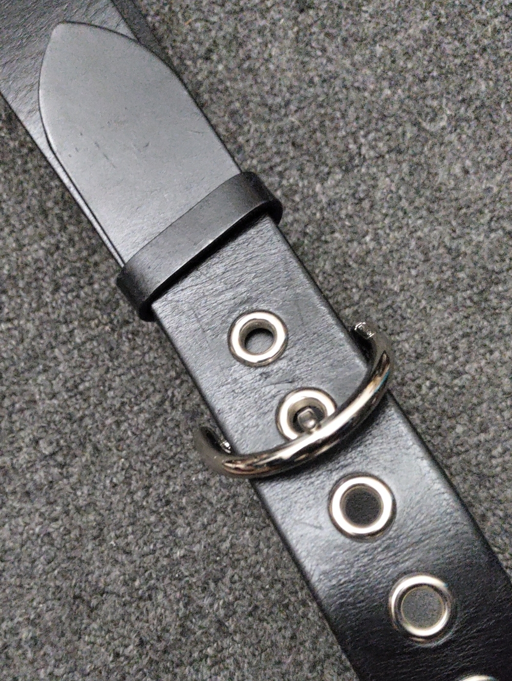 Coach Black Leather Unisex Grommet Belt with Silver Hardware